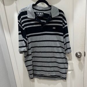 Ecko Unltd Striped Polo Shirt Men’s Size L Gray Black